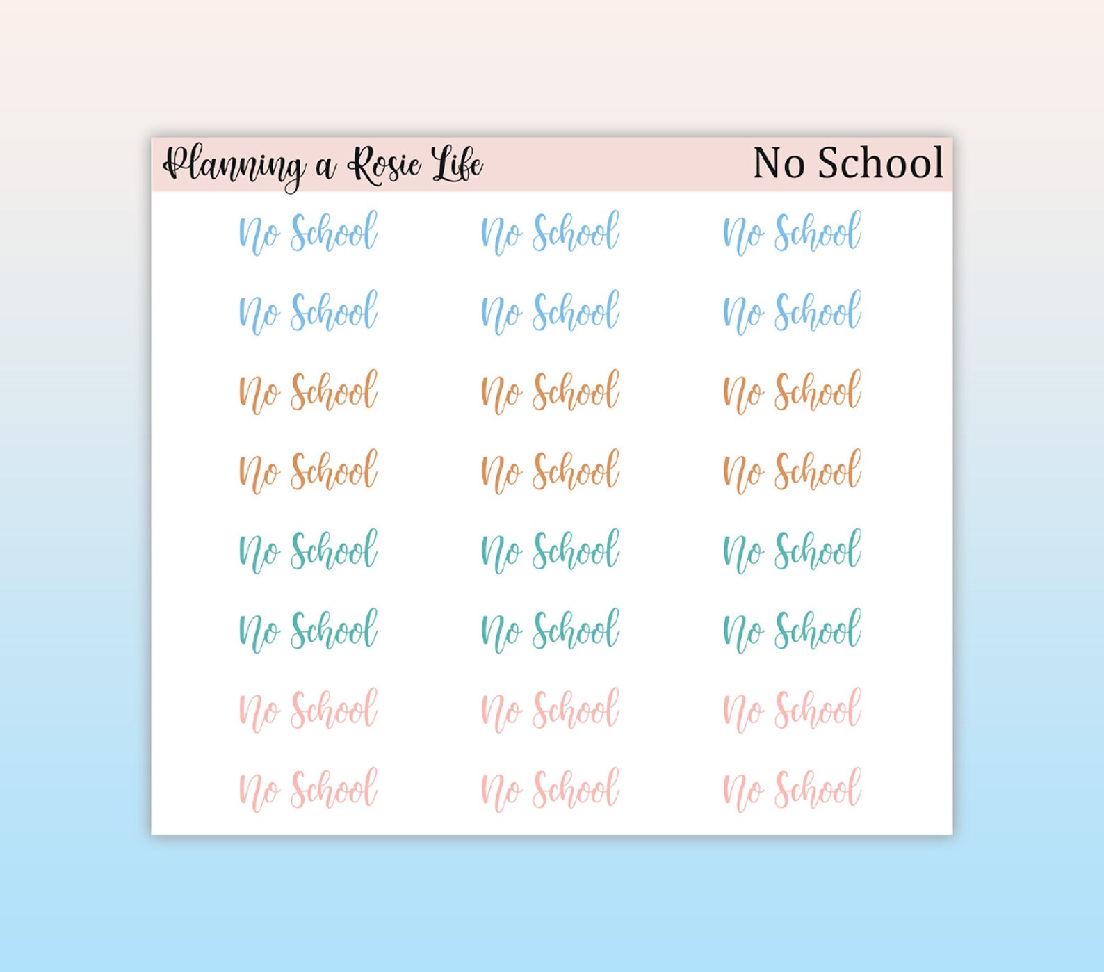 No School Script Stickers, Teacher Stickers, School Stickers - Etsy