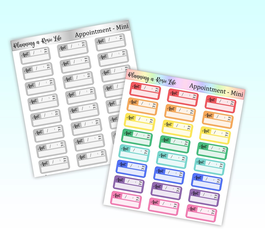 Mini Appointment Box Stickers - Etsy