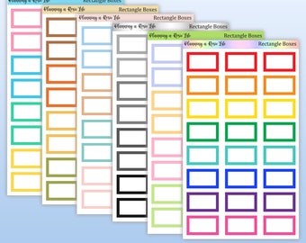Rectangle Box Stickers, Colorful Box Stickers, Functional Stickers