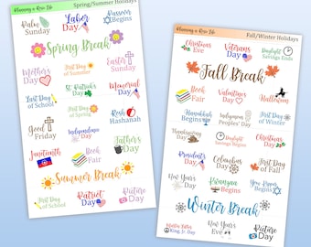 School Holiday Stickers, Teacher/Student Holidays Stickers