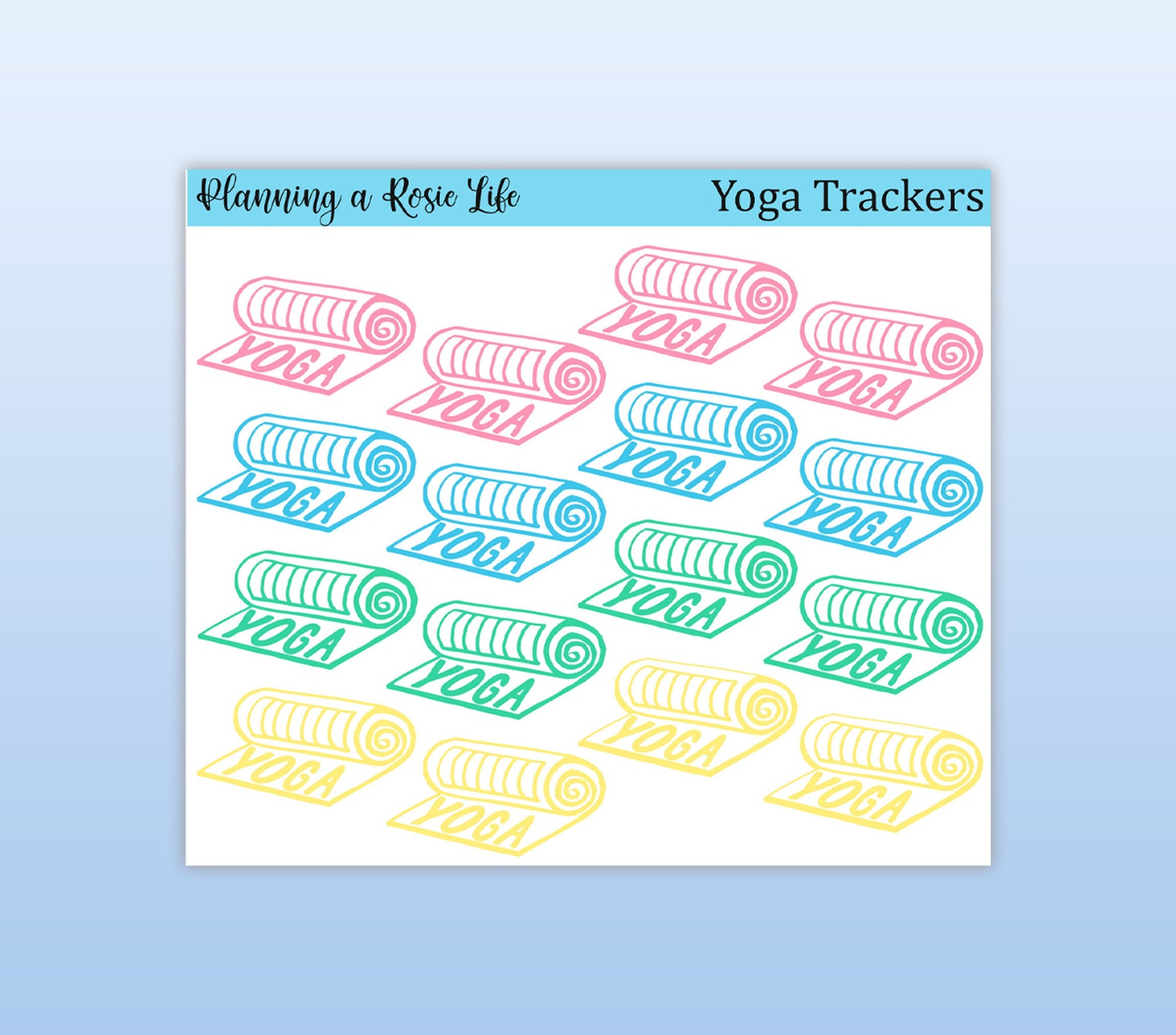Weekly Yoga Tracker Habit Tracker Functional Planner Etsy