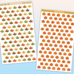 Fall Date Icon Stickers, Planner Date Stickers, Calendar Date Stickers