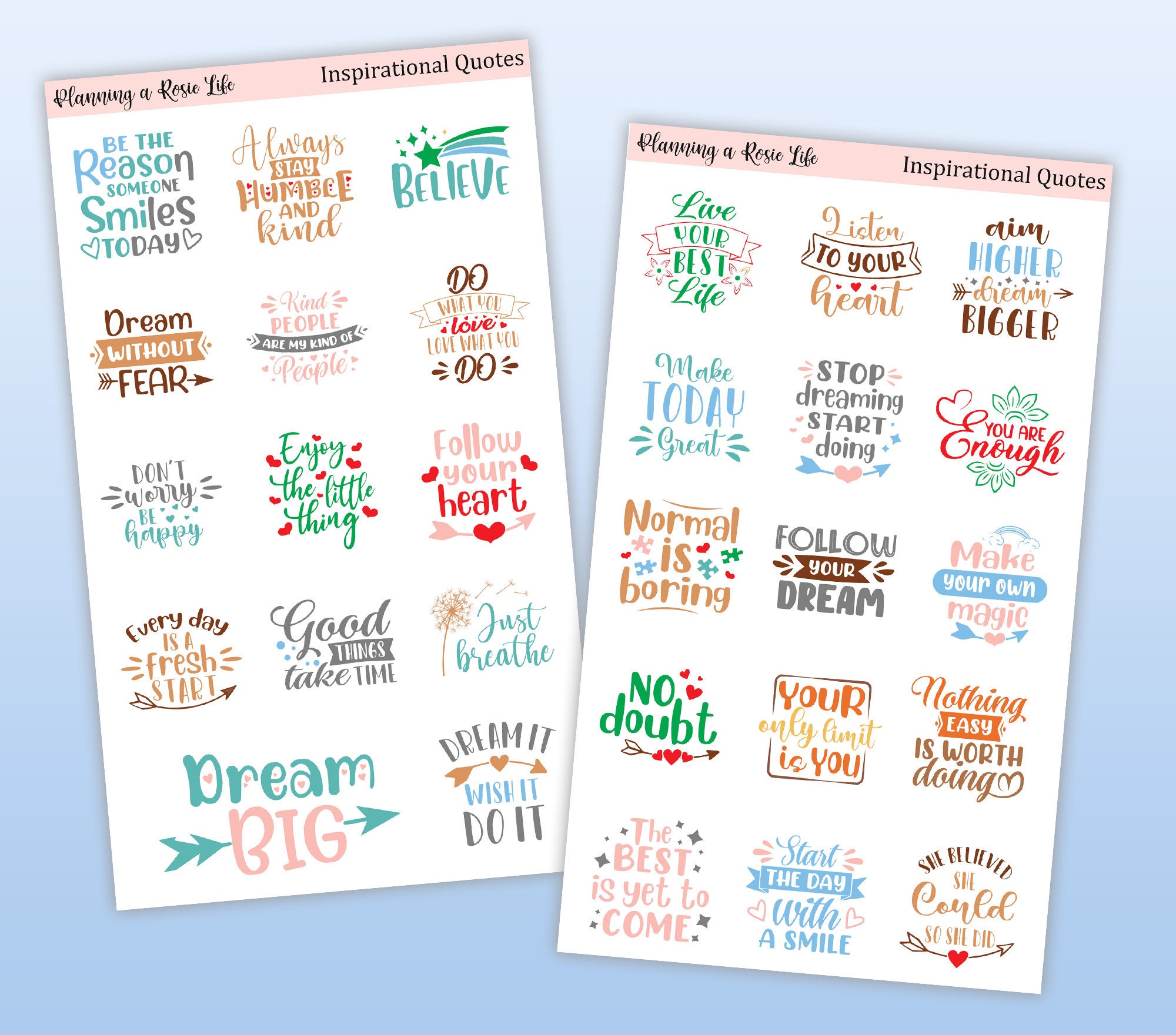 inspirational quote stickers etsy