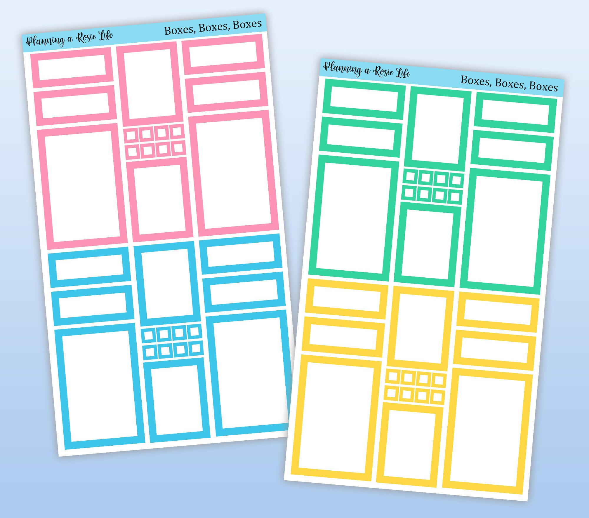 Multi-sized Box Stickers, Colorful Box Stickers, Functional Stickers - Etsy