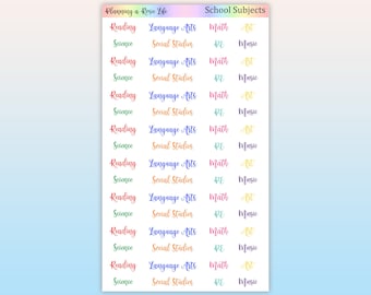 Customized School Subject Script Stickers, Script Stickers, Functional Stickers