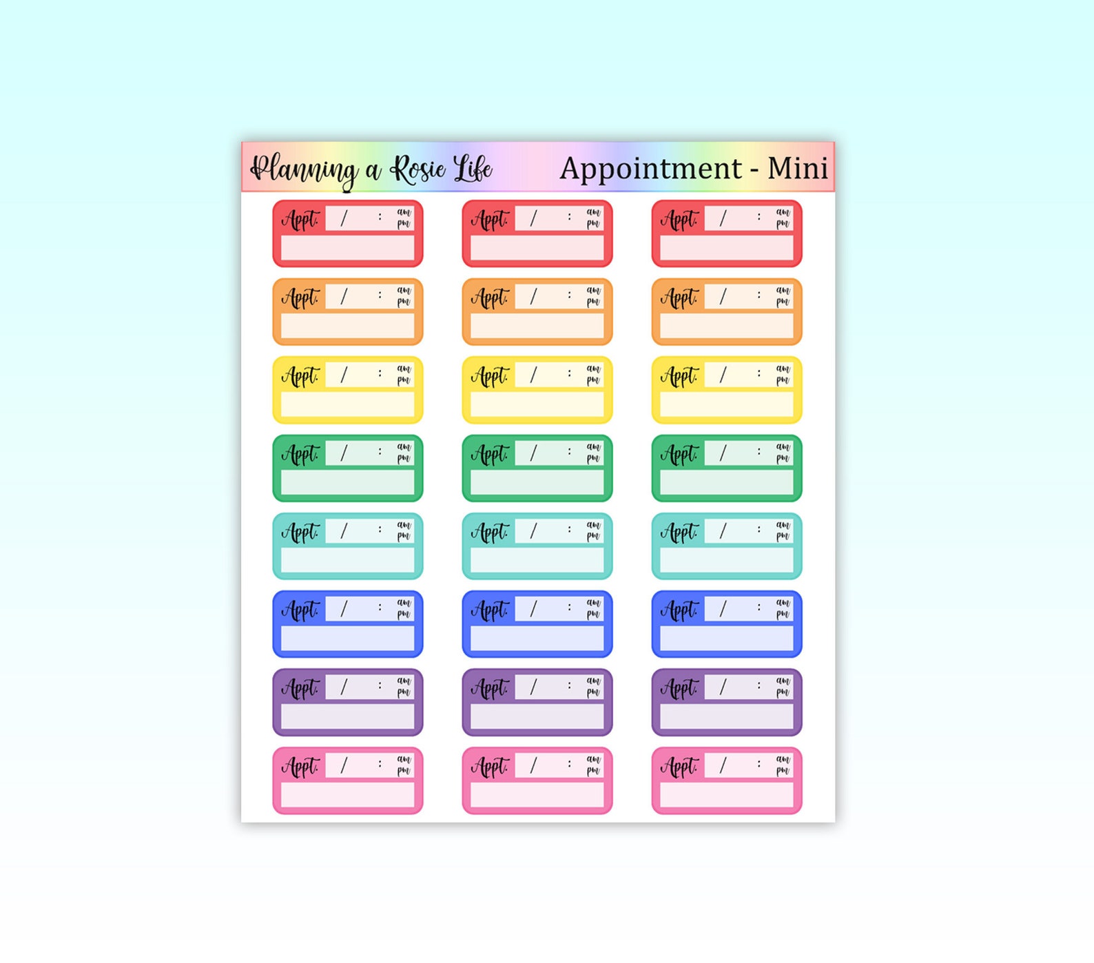 Mini Appointment Box Stickers - Etsy