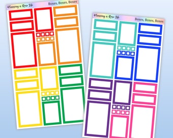 Pegatinas para cajas de varios tamaños, pegatinas para cajas de colores, pegatinas funcionales