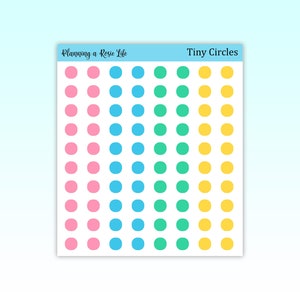 Colorful Tiny Circle Planner Stickers, Color Coding Stickers - Etsy
