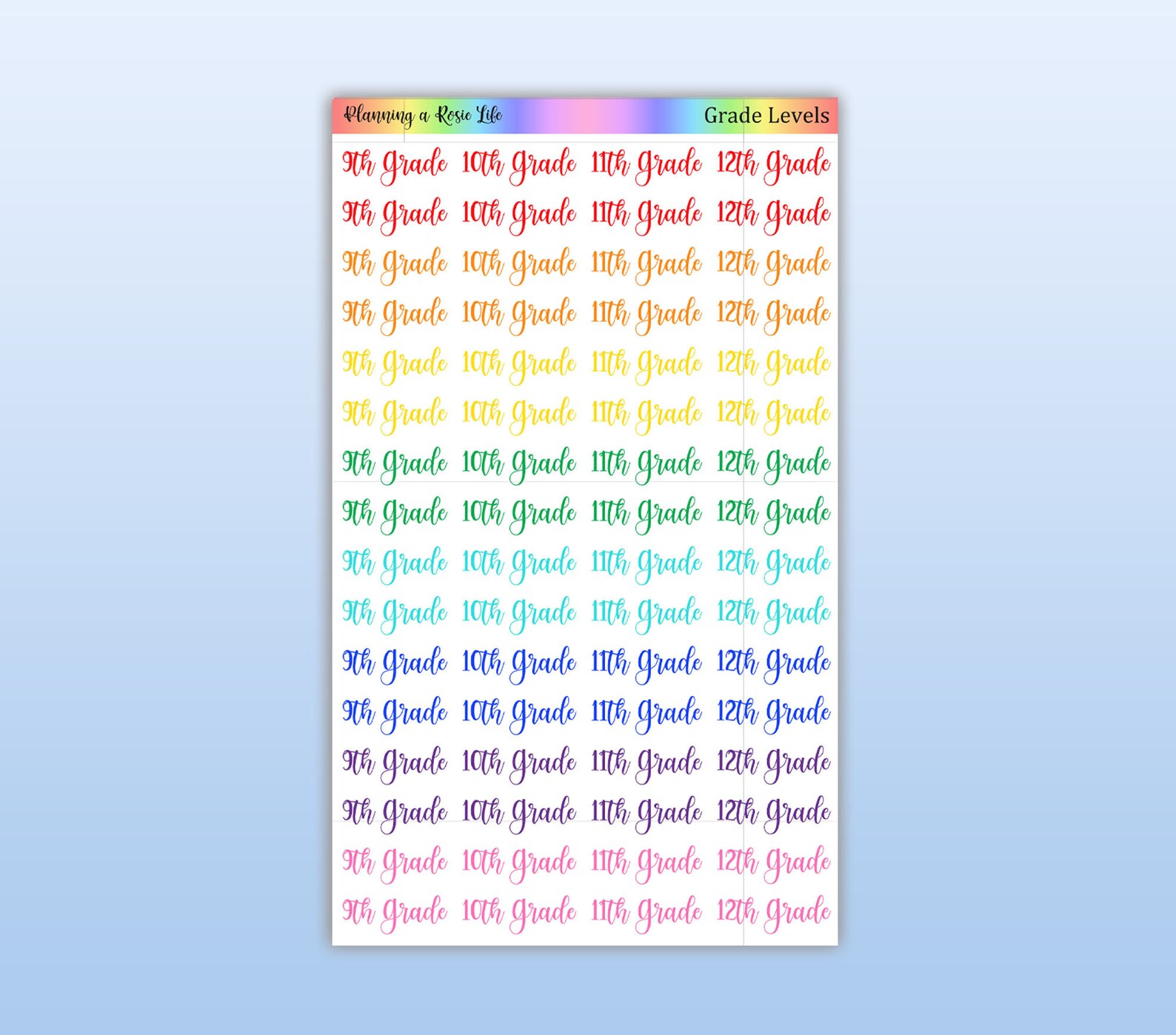 Level Sticker Sample Grade Level Script Stickers, Teacher Stickers - Etsy