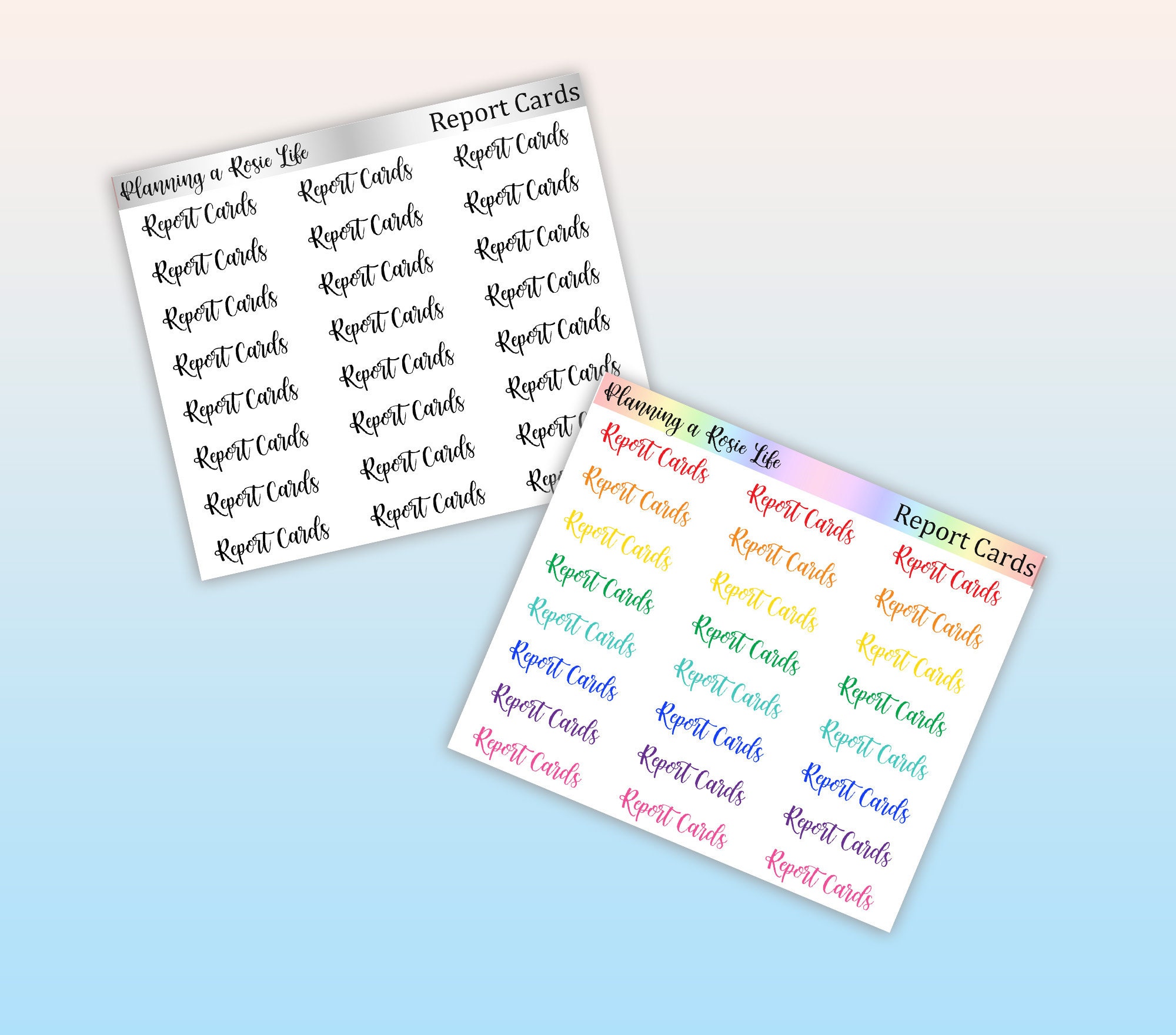 Report Cards Script Stickers, Teacher Stickers, School Stickers - Etsy