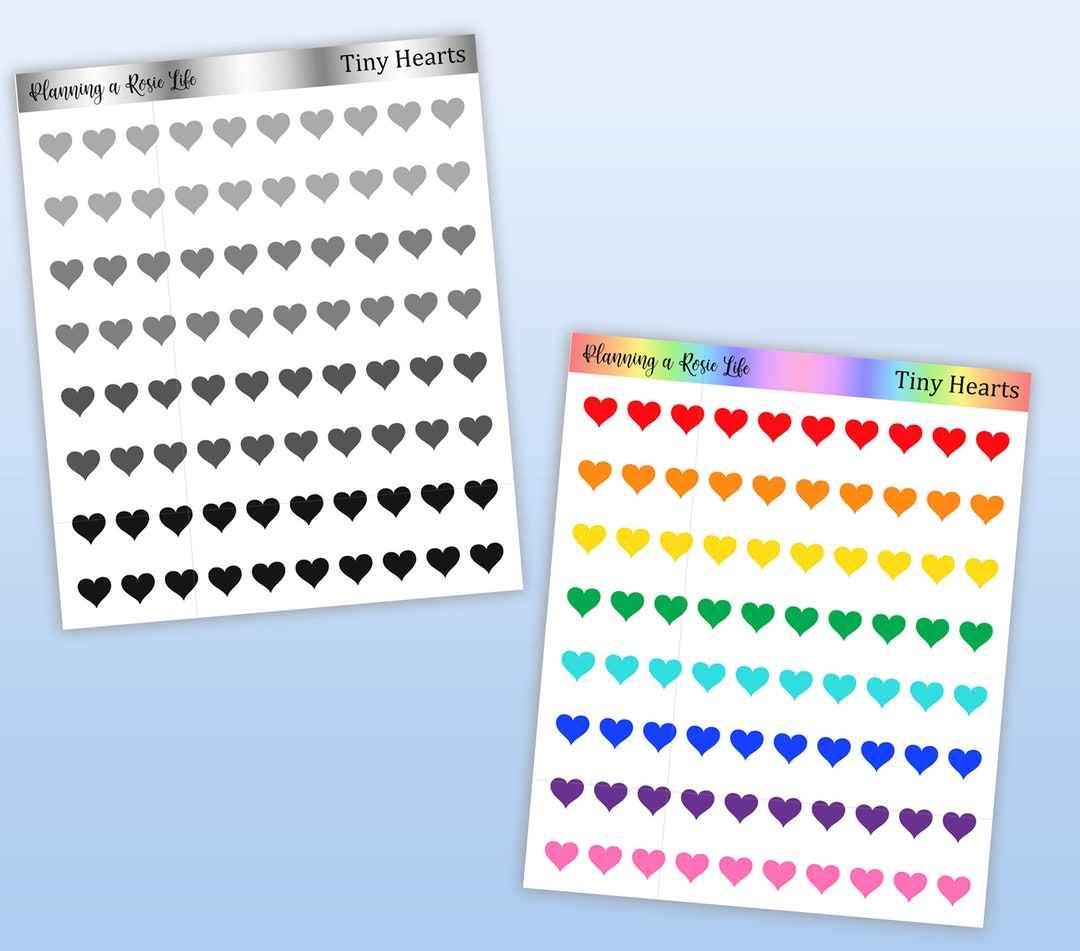 Tiny Heart Planner Stickers, Color Coding Stickers - Etsy