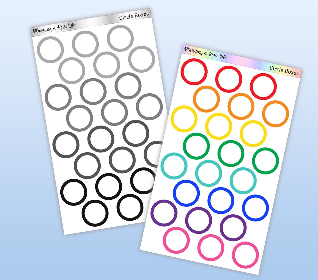 Circle Box Planner Stickers, Color Coding Stickers - Etsy