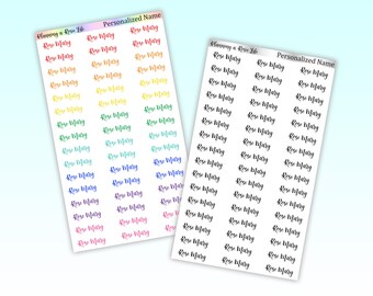 Personalized Name Stickers, Script Stickers, Functional Stickers