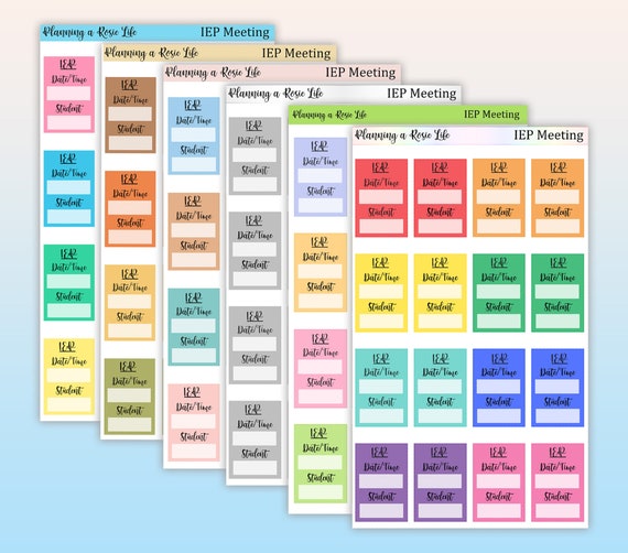 IEP Meeting, Appointment Stickers, Functional Teacher Stickers, Functional School Stickers