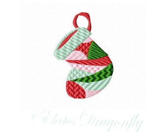 Patchwork Christmas Stocking -Machine Embroidery Design