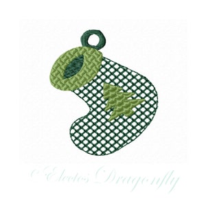 Tree print on Christmas Stocking -Machine Embroidery Design