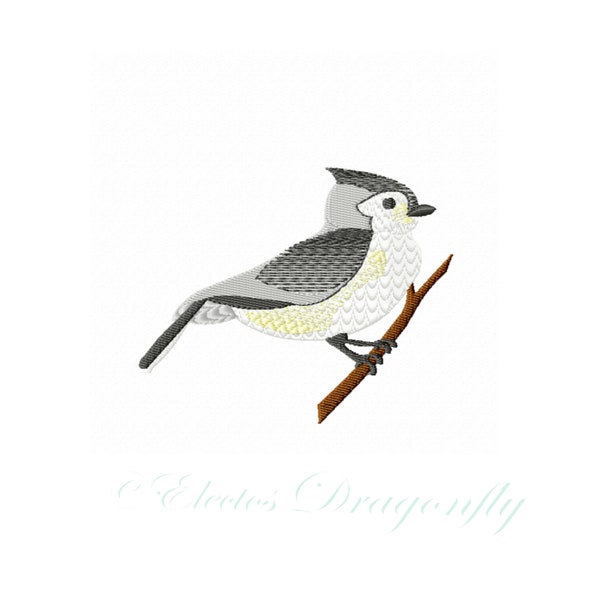 Tufted Titmouse -Machine Embroidery Design