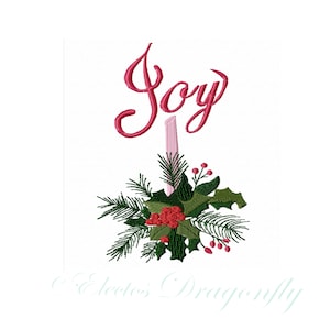 Joy Advent Candle -3 designs included -Machine Embroidery Design