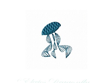 Simple Jellyfish -Machine Embroidery Design