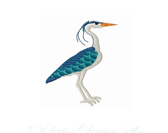 Blue Heron-Machine Embroidery Design