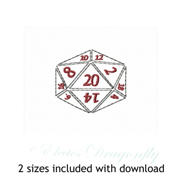 Simple 20 Sided Dungeon Dice 2 Sizes Includedmachine Etsy