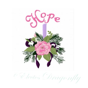 Hope Advent Candle -3 designs included -Machine Embroidery