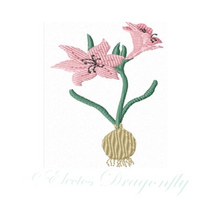 Lily with Bulb -Machine Embroidery Design