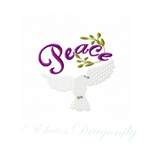 Peace Dove -3 designs included -Machine Embroidery
