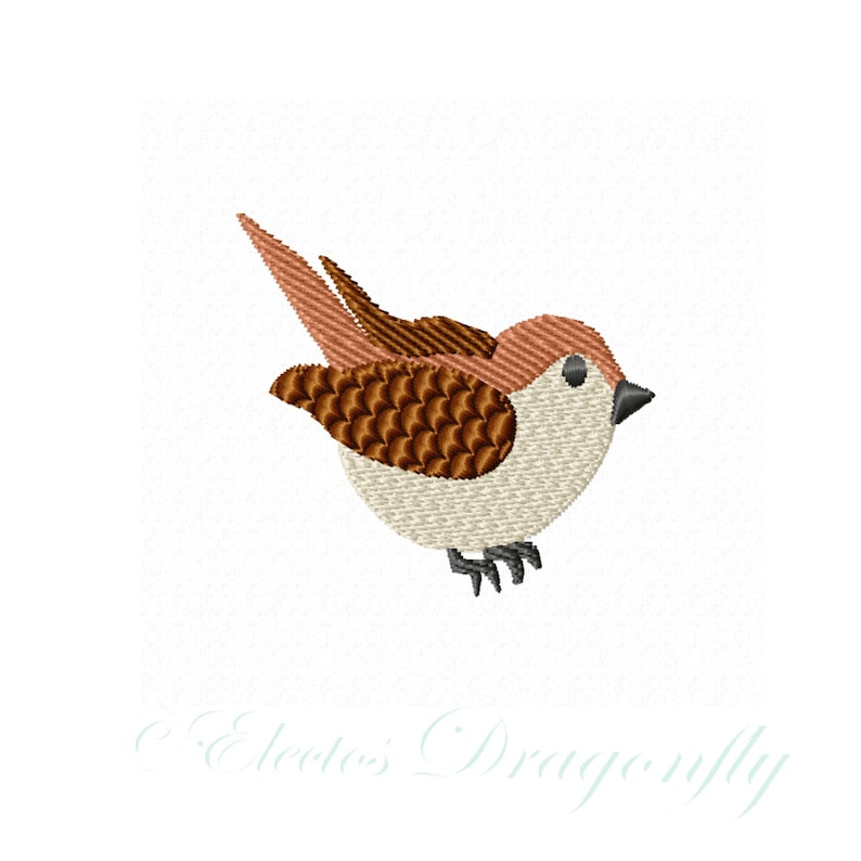 Machine Embroidery Design Simple Sparrow