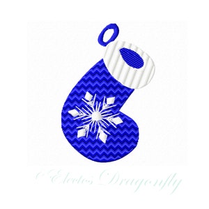 Snowflake print Stocking -Machine Embroidery Design
