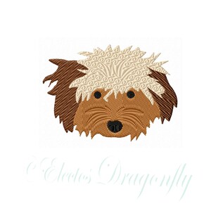 Shaggy puppy, poodle mix-2 design sizes included for Machine Embroidery