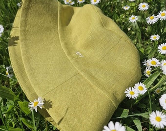 Linen sun hat / Summer hat / Bucket hat / 25 colors / Wild pear hat