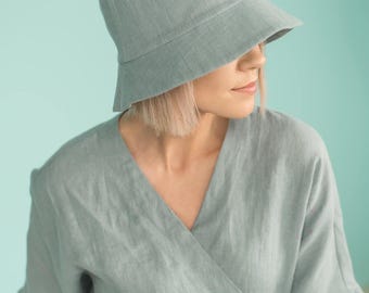 Ready to ship / Linen bucket hat / Unisex bucket hat / Summer hat /  Linen sun hat