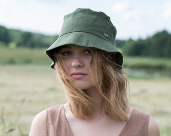 Zomerhoed / Unisex linnen bucket hat / Zomerhoed / Linnen zonnehoed / 25 kleuren