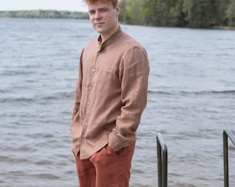 Relaxed fit linen shirt ELIOT / Mens linen shirt / Linen shirt for men / Linen clothing for men