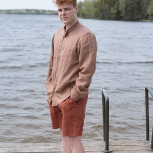 Relaxed fit linen shirt ELIOT / Mens linen shirt / Linen shirt for men / Linen clothing for men