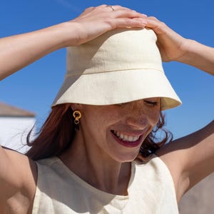 Linen bucket hat / Unisex bucket hat / Summer hat / Linen sun hat available in 26 colors