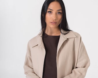 Linen Jacket KAI / Oversize linen cardigan  / Linen jacket for women / Dropped shoulders linen kimono