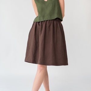 Midi linen skirt MAYA / Linen skirt / High waist soft linen skirt / Women's linen skirt with pocket / Summer skirt boho image 5