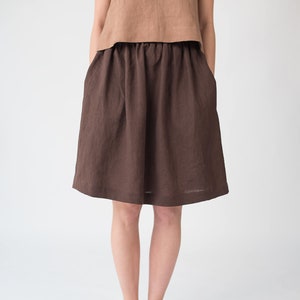 Midi linen skirt MAYA / Linen skirt / High waist soft linen skirt / Women's linen skirt with pocket / Summer skirt boho image 4