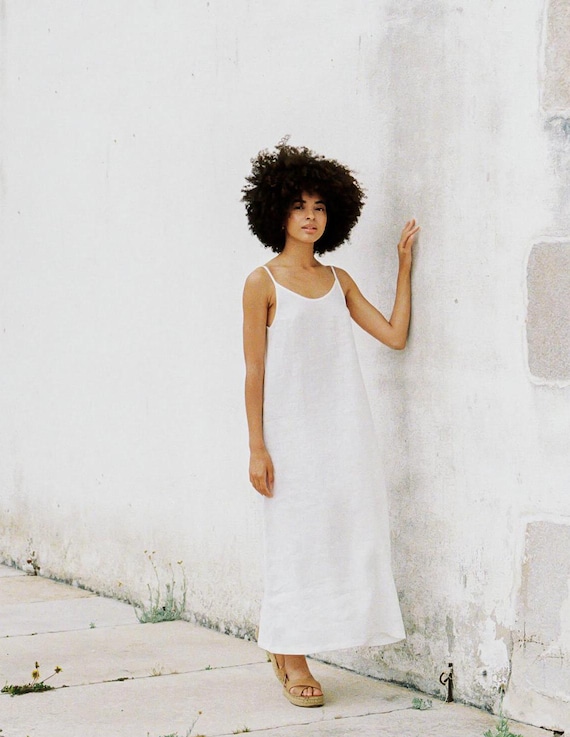 Ready to Ship - INDIANA Slip Dress / Casual Linen Dress / Sleeveless Dress  / Maxi Linen Dress / Loose Fit Dress - Etsy
