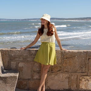 Summer linen skirt AMELIA / Linen mini skirt / Soft linen skirt / Boho skirt
