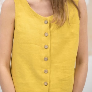Ready To Ship / Linen tank top KOKO / Linen top / Basic linen top / Sleeveless linen top