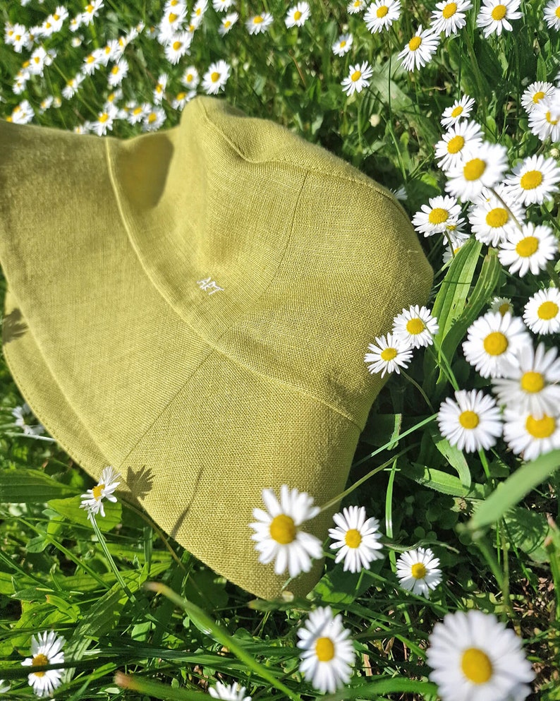 Linen sun hat / Summer hat / Bucket hat / 25 colors / Wild pear hat image 2