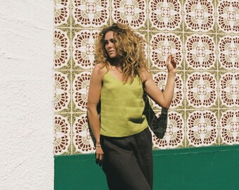 Ärmelloses Leinentop VERA / Leinen Top / Leinen Slip Top für Damen