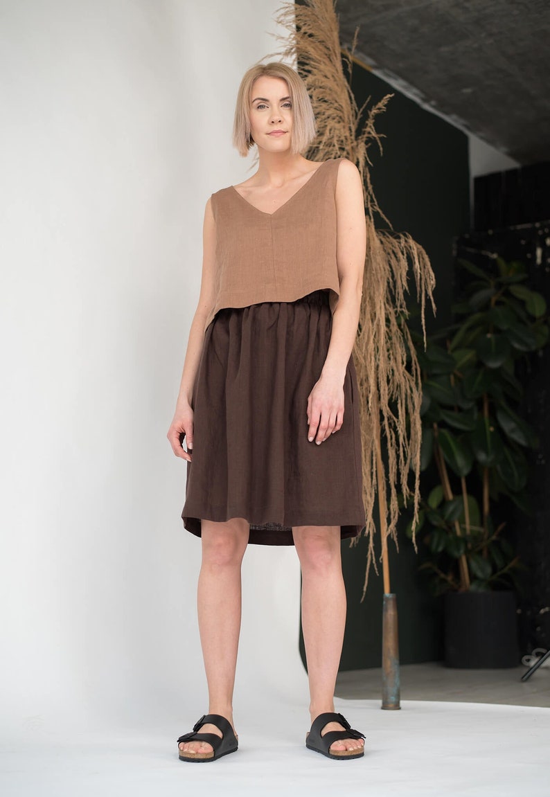 Midi linen skirt MAYA / Linen skirt / High waist soft linen skirt / Women's linen skirt with pocket / Summer skirt boho image 1