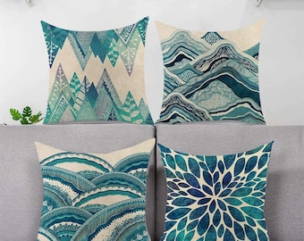 Throw pillow sets | Etsy Aqua Throw Pillow Cover
