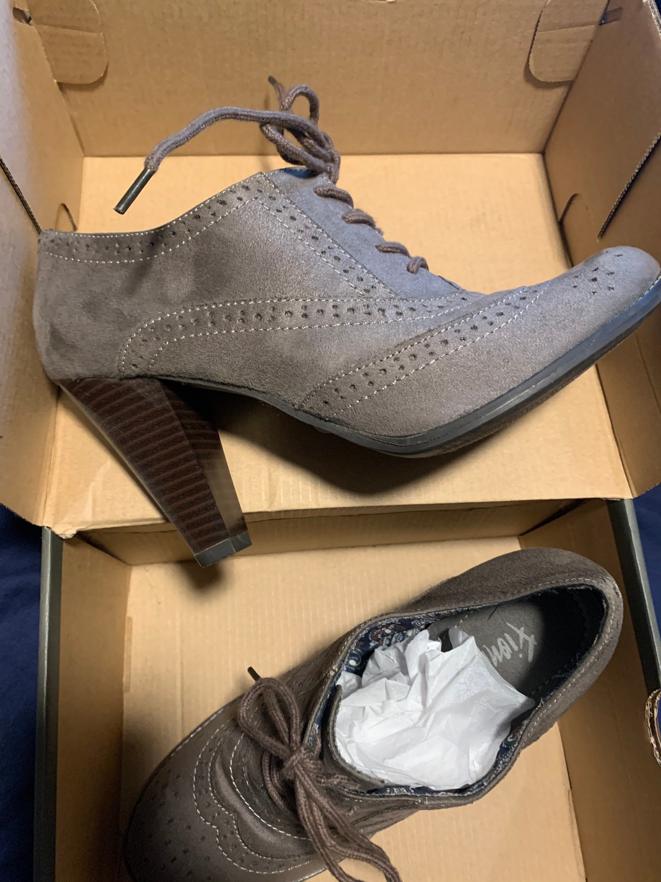 Womens Size 7 1/2 Boots Booties Grey Suede | Etsy