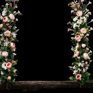 Transparent Background Flower Swing Overlay for Photographer Composites- Pink/White Peonies