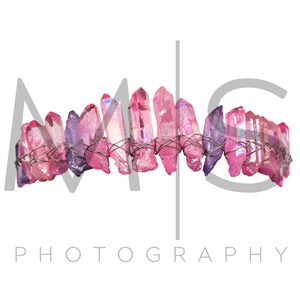 Pink Purple Silver Crystal Crown Digital Overlay for Photographer Composites